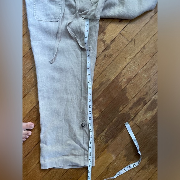 INC 100% Linen Capri pants women’s size 4 bejeweled cargo y2k - Picture 10 of 10